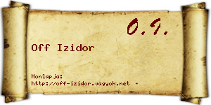 Off Izidor névjegykártya